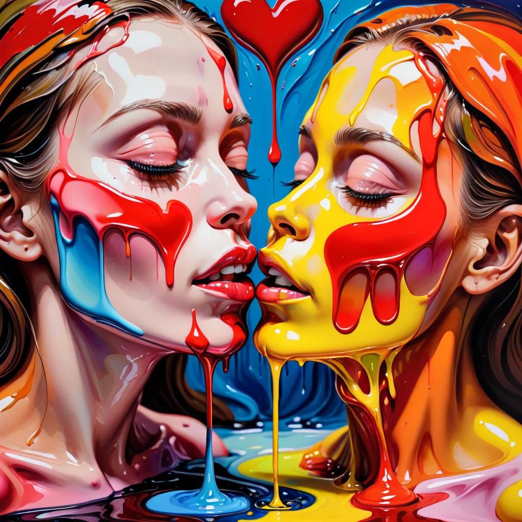 Melting Love: A Polychromatic Oil Gouache