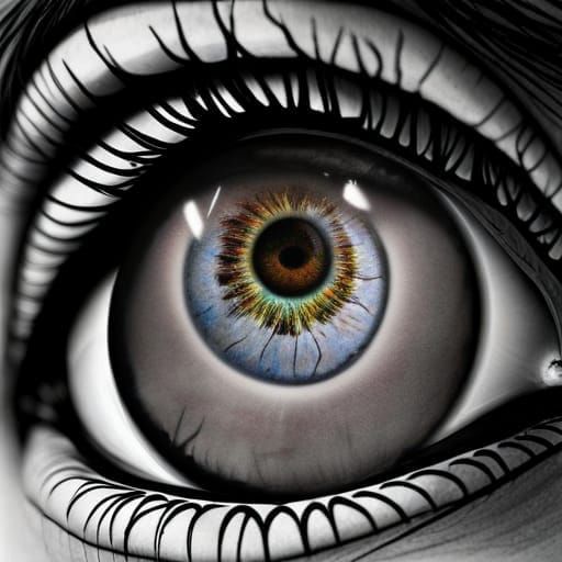 Hyperrealistic Eyeball in Dramatic Lighting