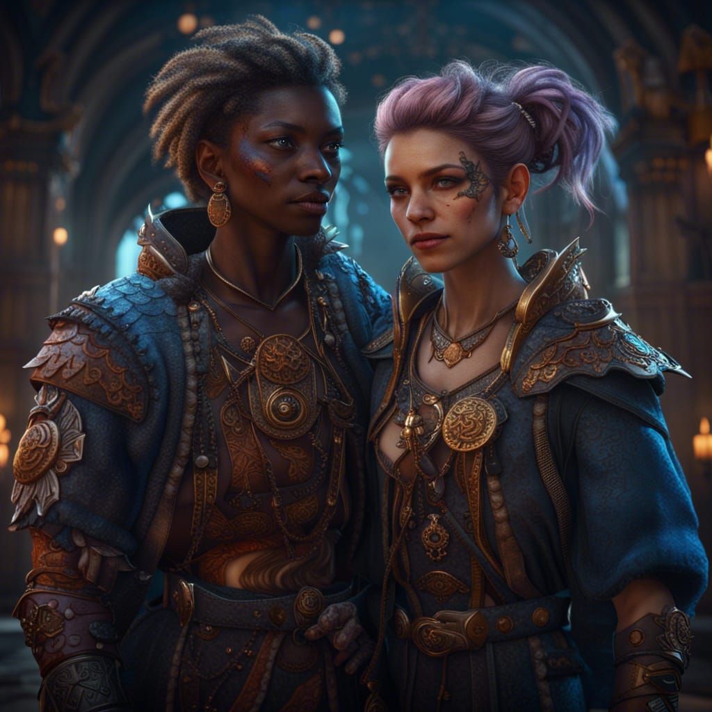 Fantasy Art of Two Close Friends