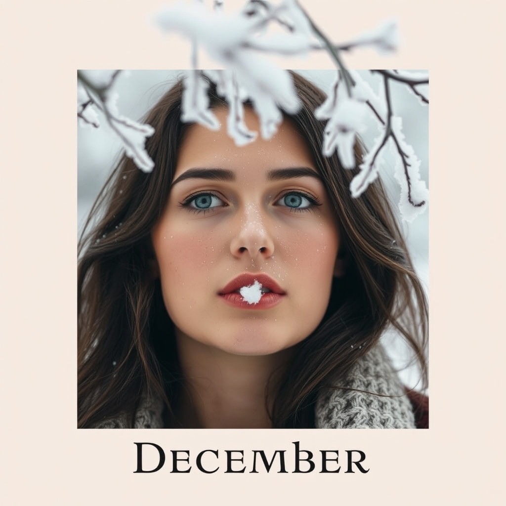 Woman in Winter: A Serene December Scene