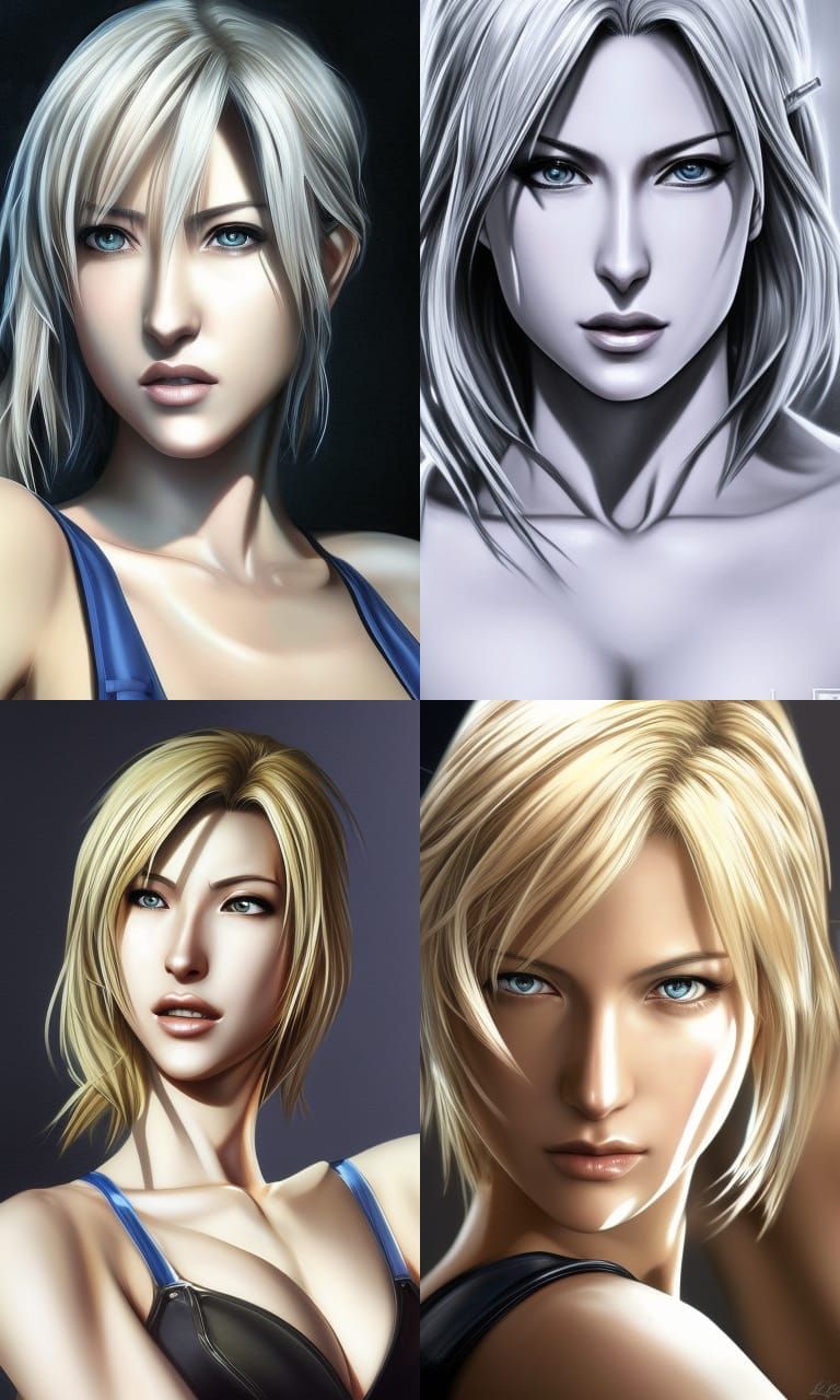 Hyperrealistic Portrait of Aya Brea with Painting Burst