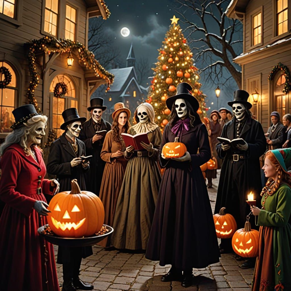 Undead Carolers Haunt Festive Holiday Scene