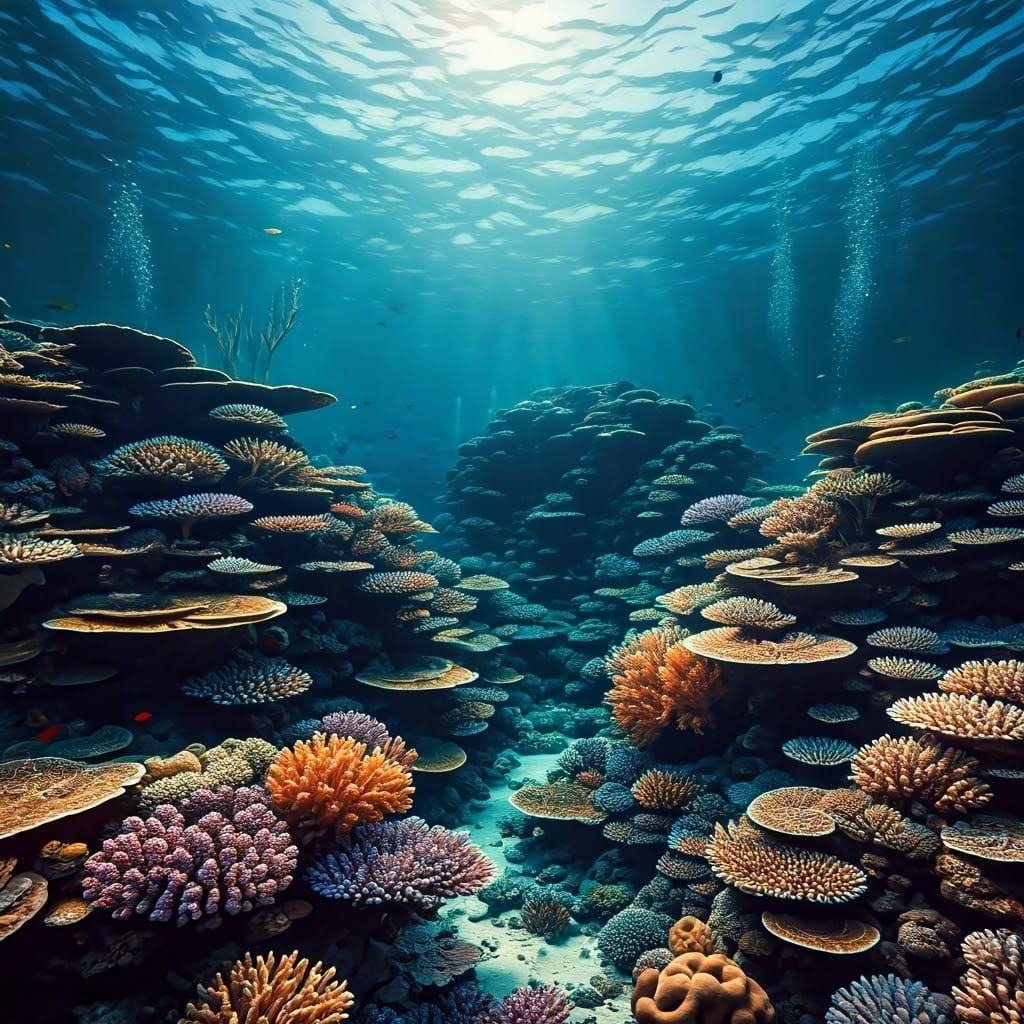 Vibrant Coral Reef Ecosystem in High Detail