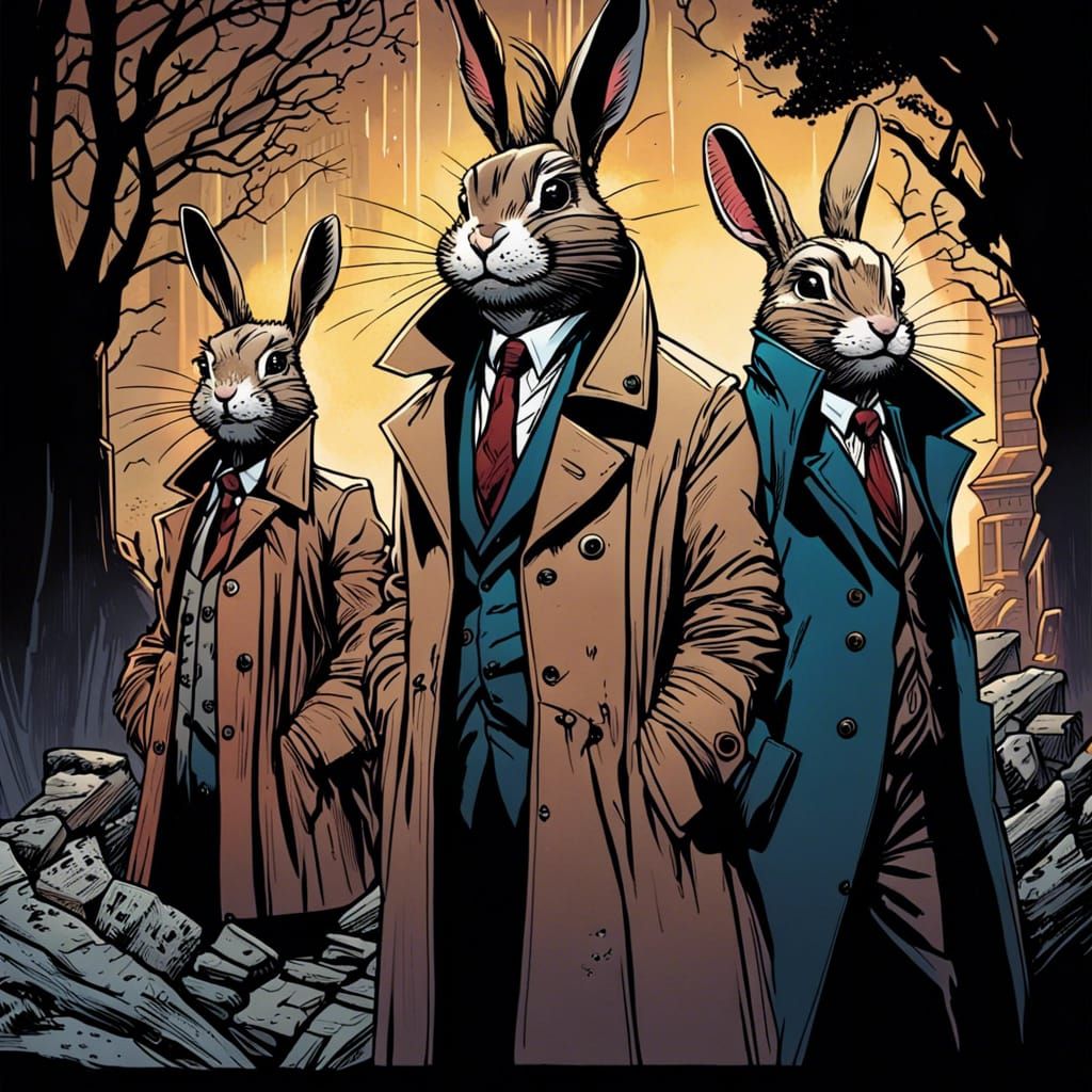 Rabbits in Trenchcoat: Comic Book Art