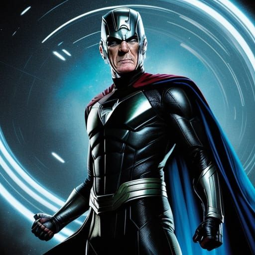 Ian McKellen as Magneto in Hyper-Realistic Comic Book Style