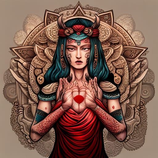 Mayan Priestess Ritual: Hyperrealistic Detailed Scene