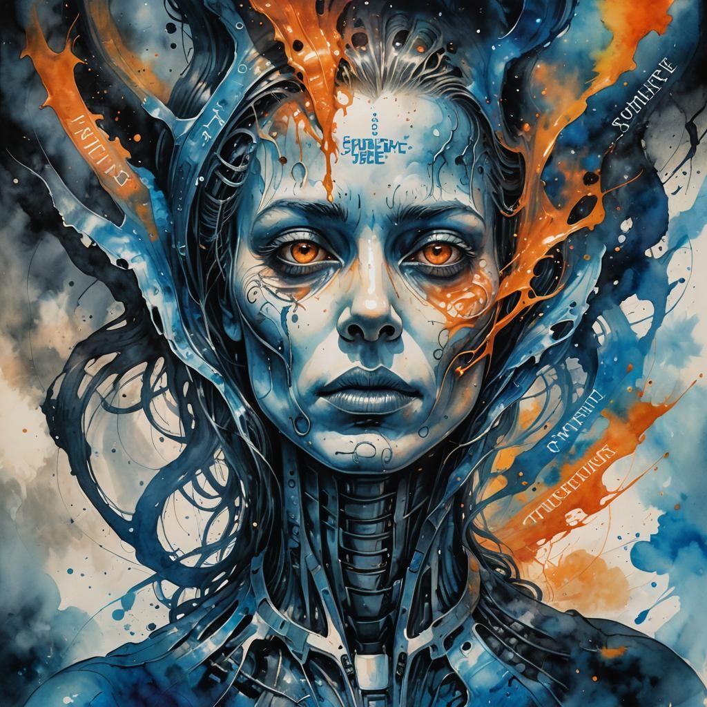 Letter in the Void: Eerie Watercolor Concept Art