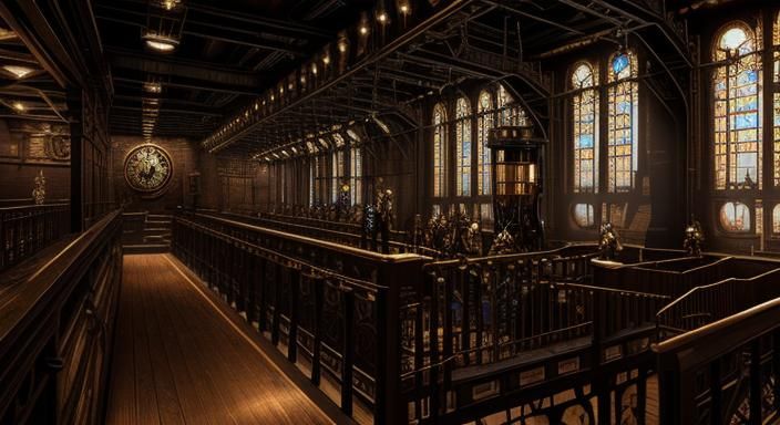 Steampunk Cyber Engine in Dark Style