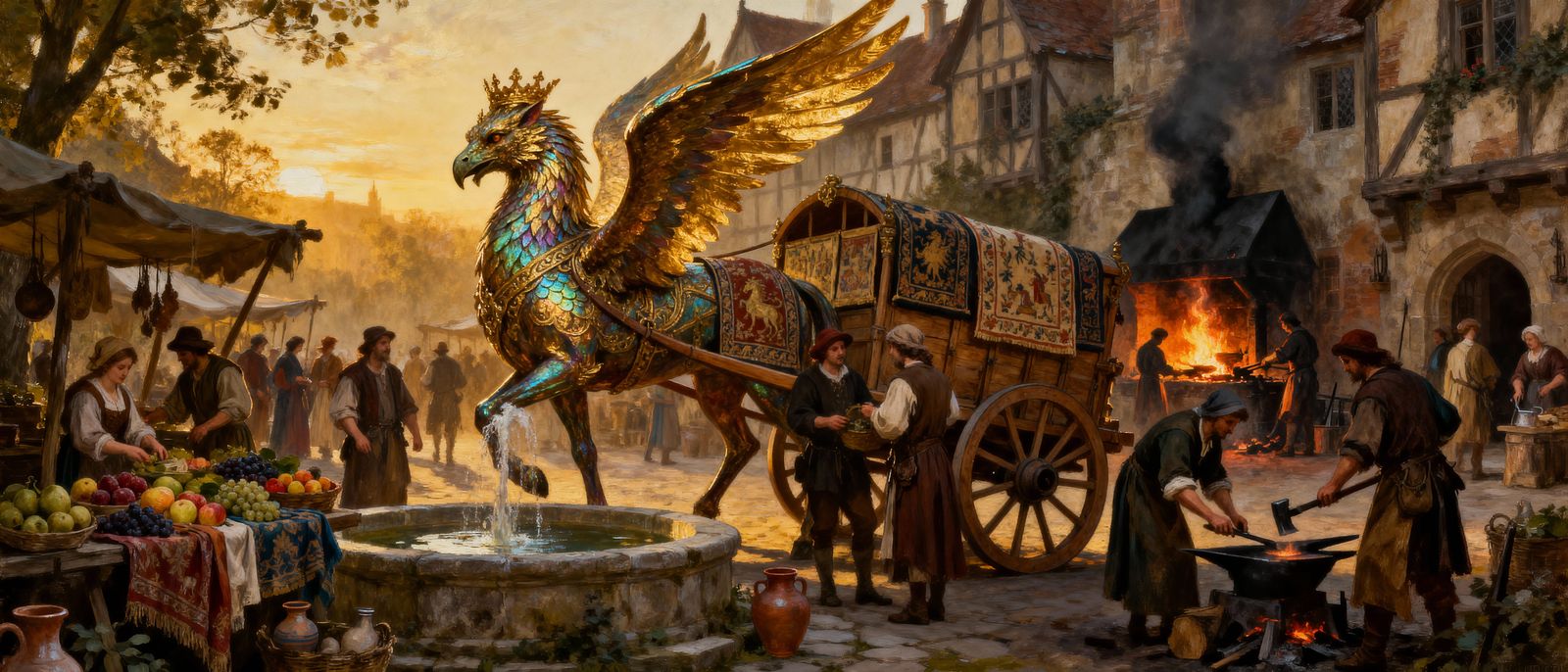 Griffin in Medieval Disguise at Dawn Marketplace
