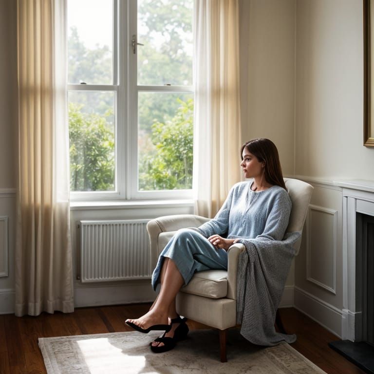 Woman Relaxing in Comforting Soft Light
