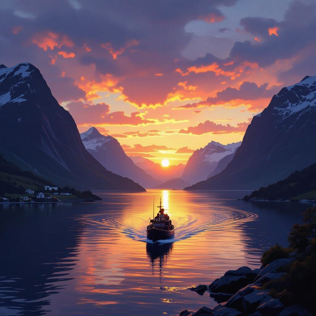 Epic Norwegian Fjords at Sunset