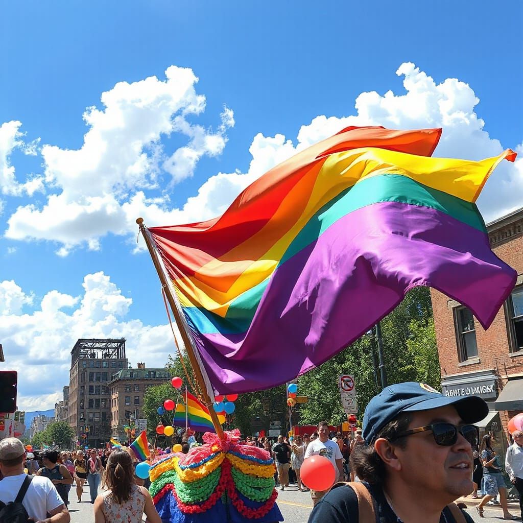 Joyful Rainbow Pride Parade in Vibrant Colors