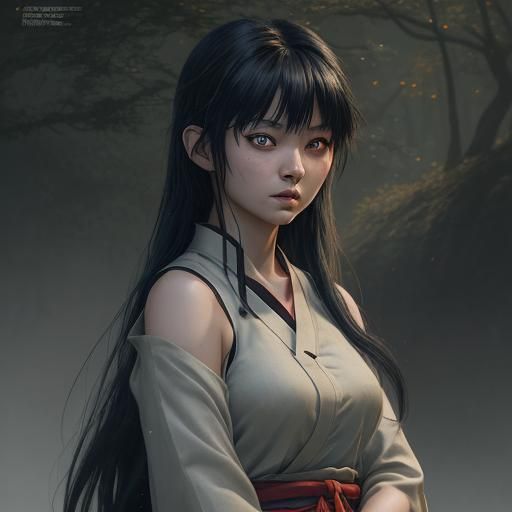 Kagome Higurashi Joins the Army: Detailed Matte Painting