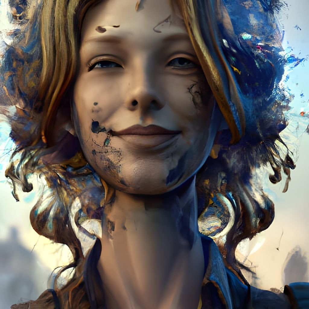 AI Portrait in Dynamic Hyperdetailed Splash Art Style