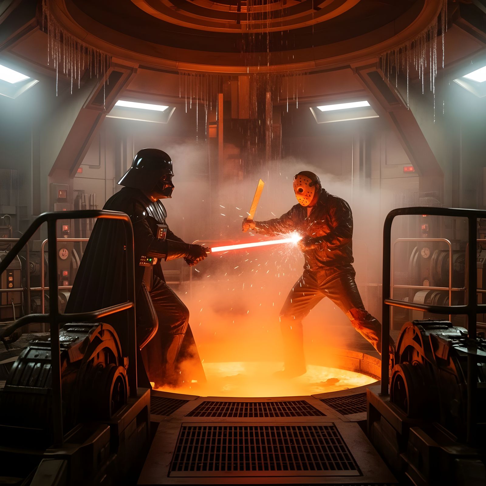 Darth Vader vs Jason Voorhees Hyperrealistic Battle