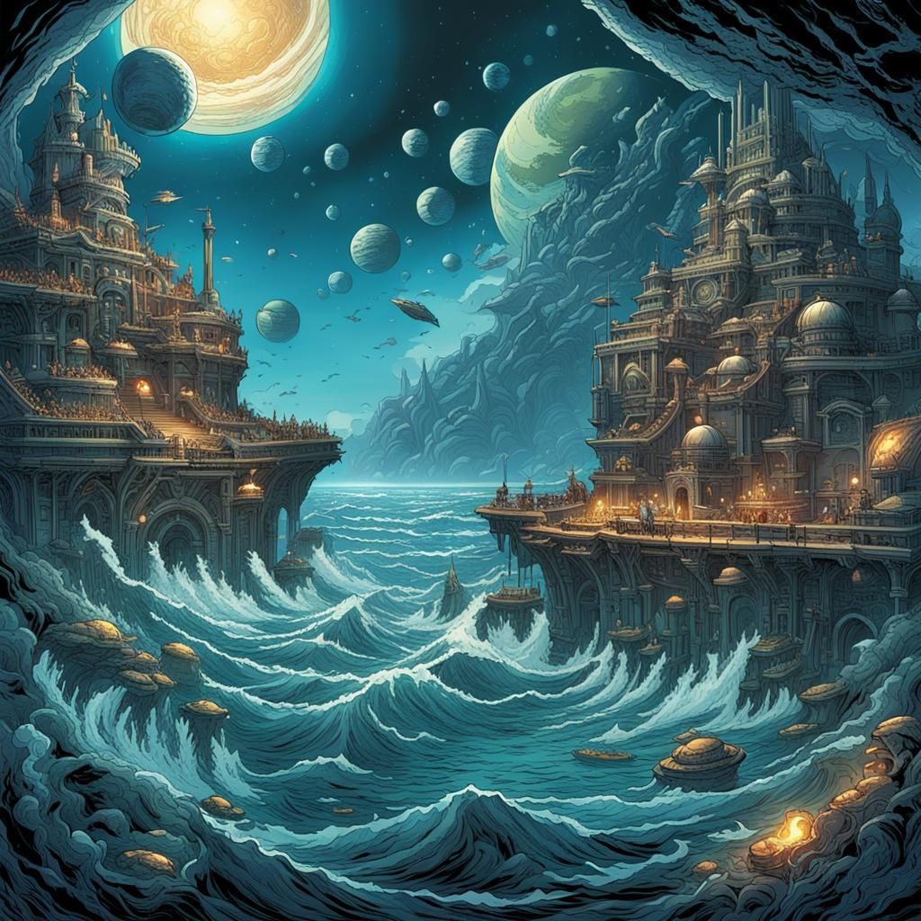 Ocean Planet Civilization in Comic Book Art