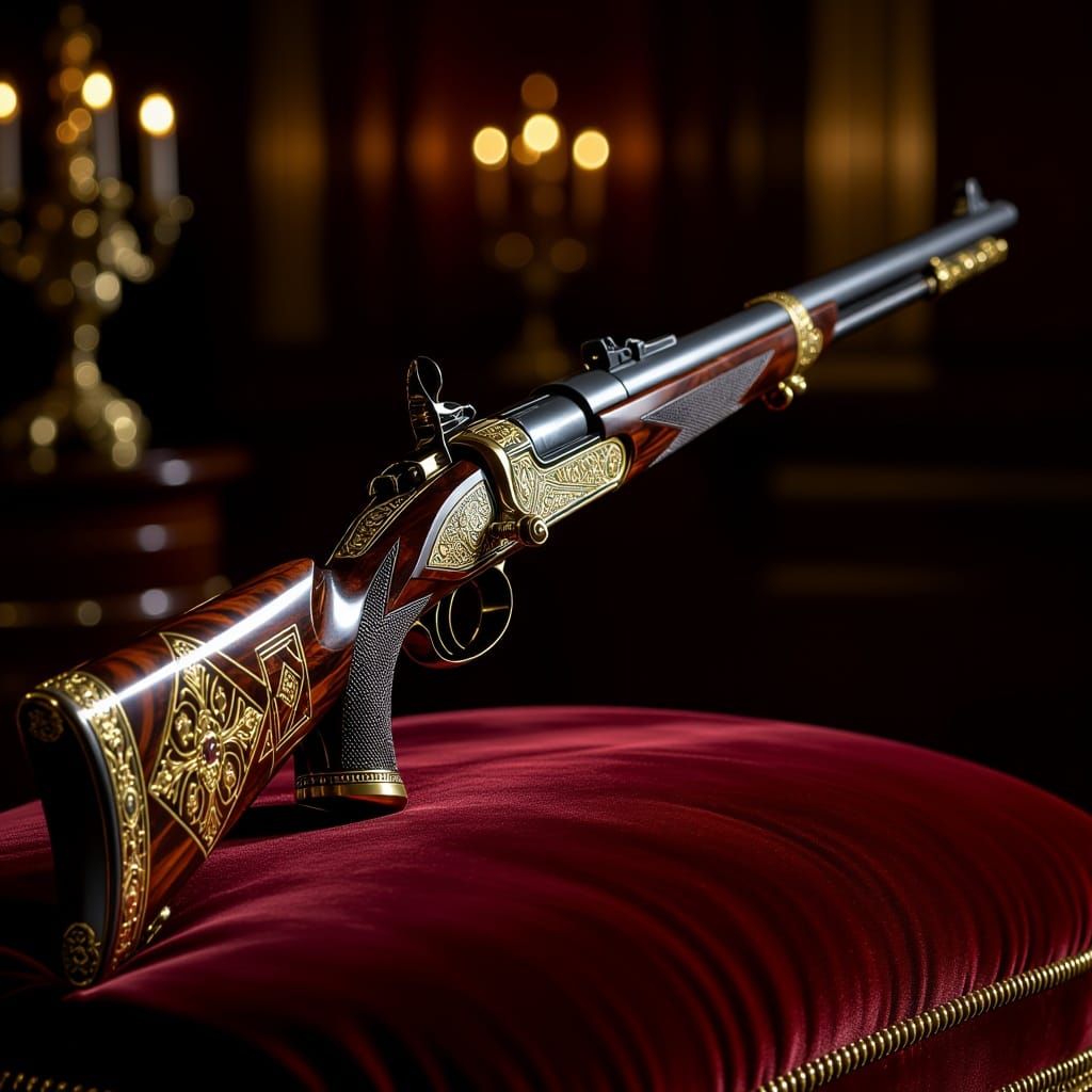 Art Deco Schuetzen Rifle with Ornate Embellishments