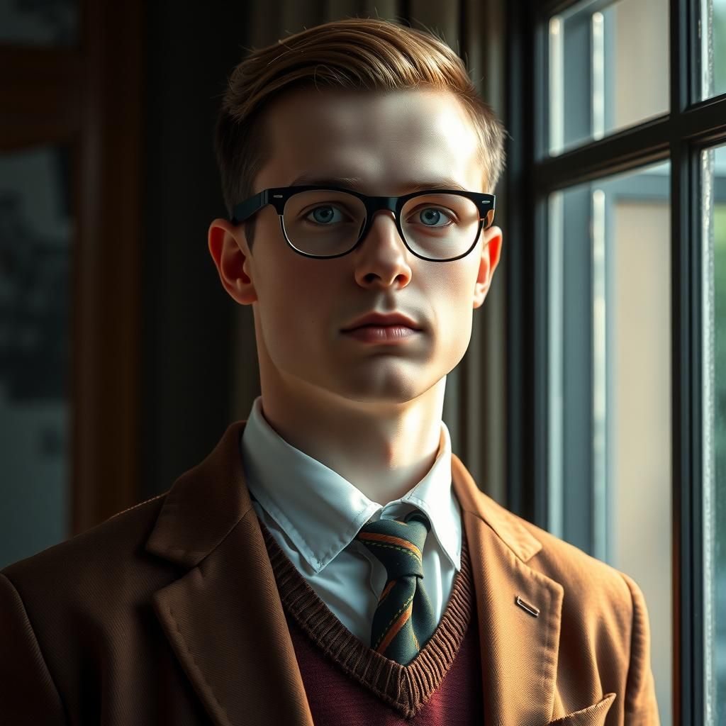 Man in Glasses: Portrait in Cyberpunk Heidelberg Style