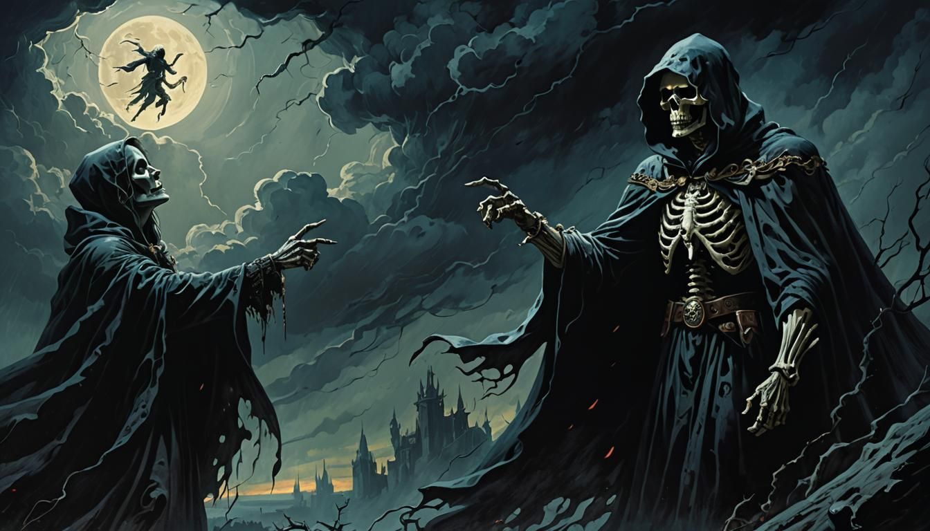 Dark Fantasy: Death Points a Skeletal Finger