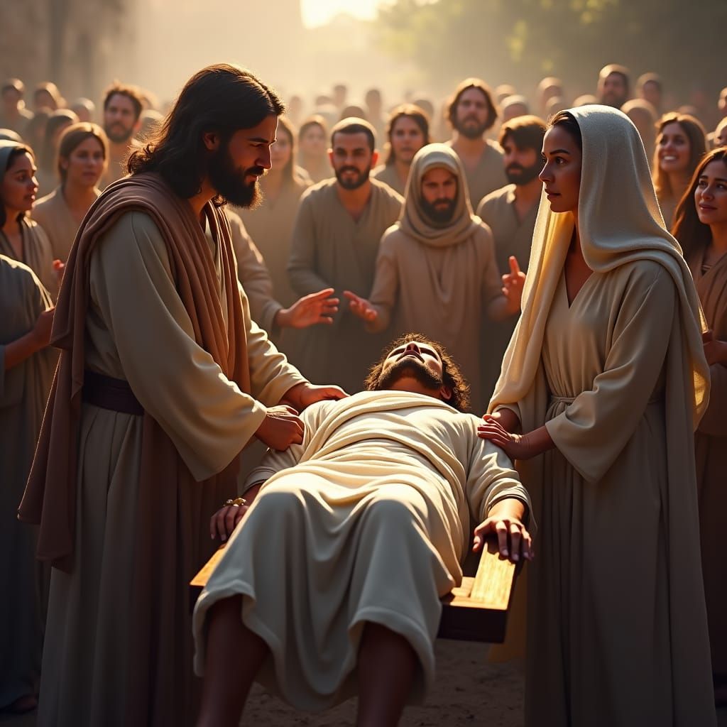 Jesus Raises the Widow's Son: Fantasy Concept Art