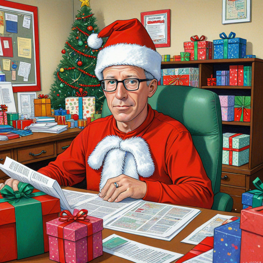 Dilbert in a Jolly Santa Hat: A Humorous Christmas Cartoon