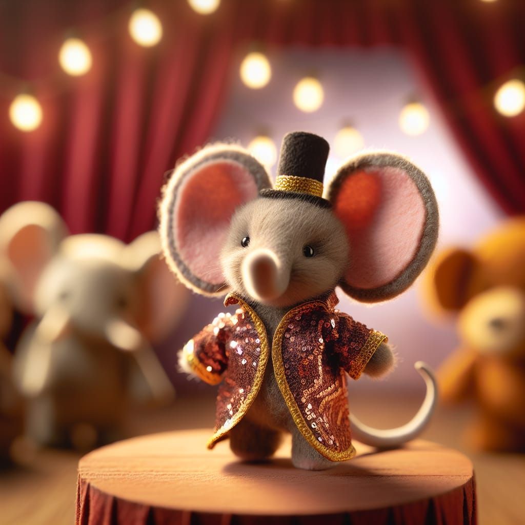 Mouse Ringmaster in Whimsical Storybook Style