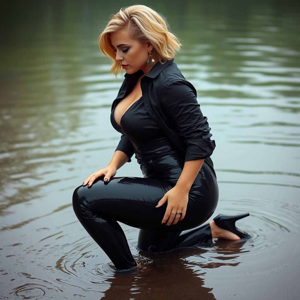 Sensual Wet Goddess in Latex