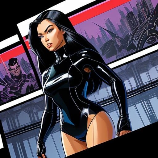 Filipina Superheroine in Cyberpunk Chic