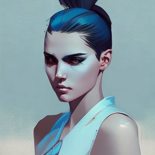 Detailed Oil Painting of a Punk Woman