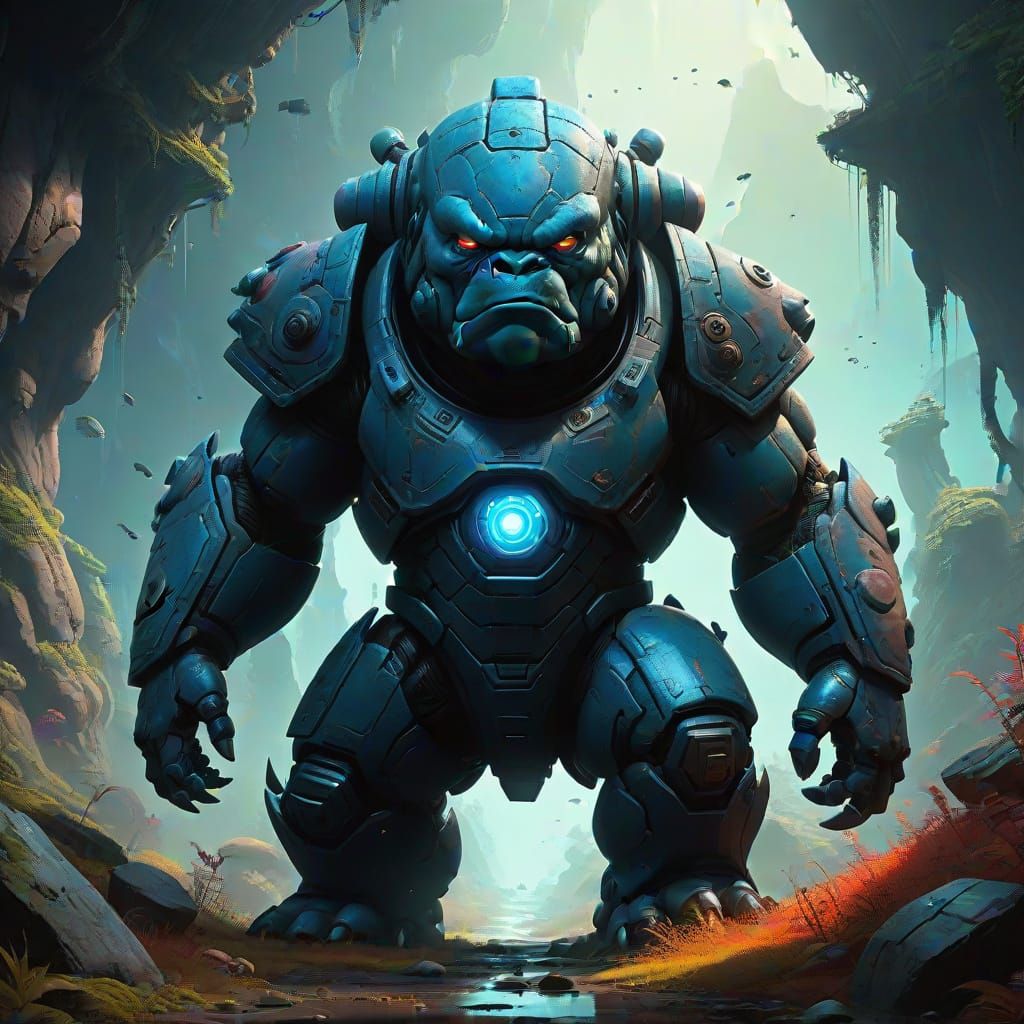 Ethereal Z'GOK in Vibrant, Swirling Seed Landscape