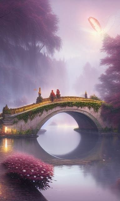Fairy Magnificent Bridge Painting in High Definition