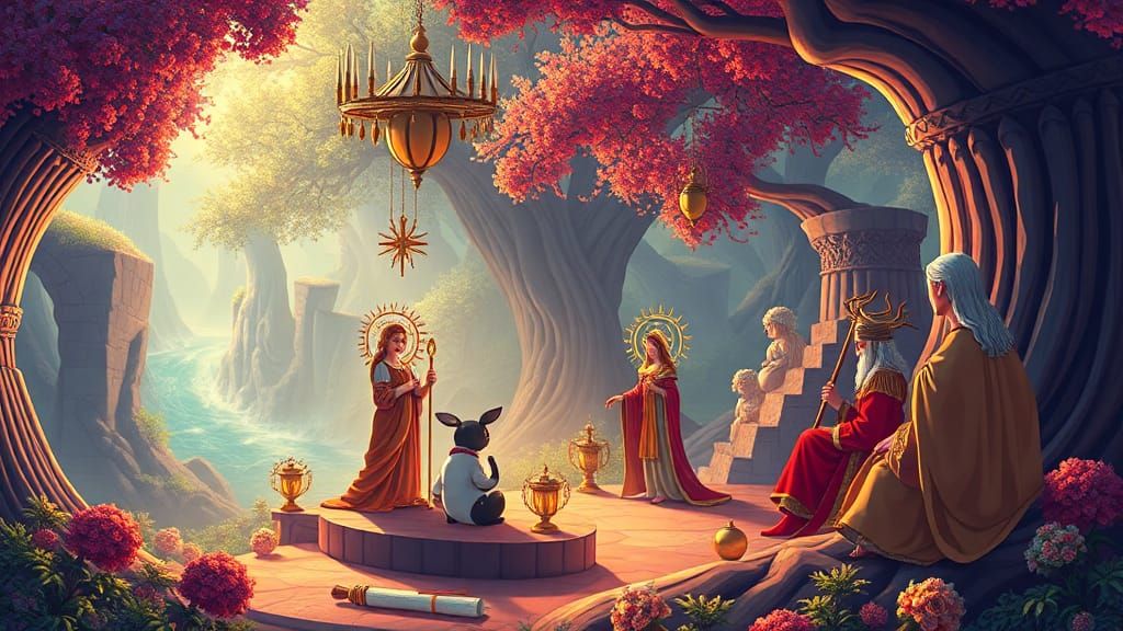 Abstract Retro Landscape with 3D Shading