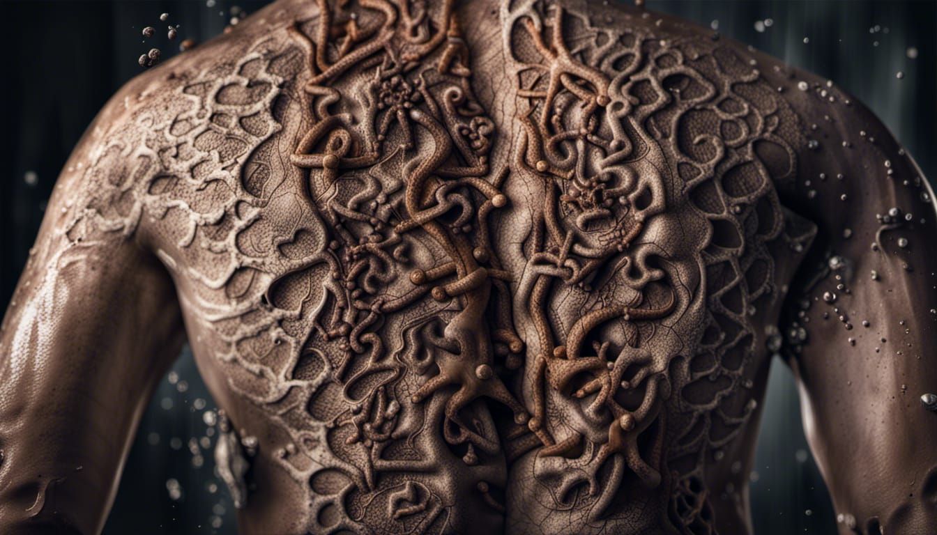 Hyperrealistic Image of Psoriasis and Arthritis Battle