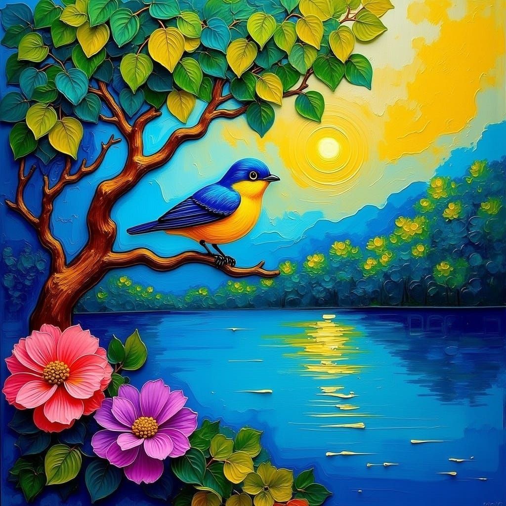 Surreal Mediterranean Scene in Fauvist Style