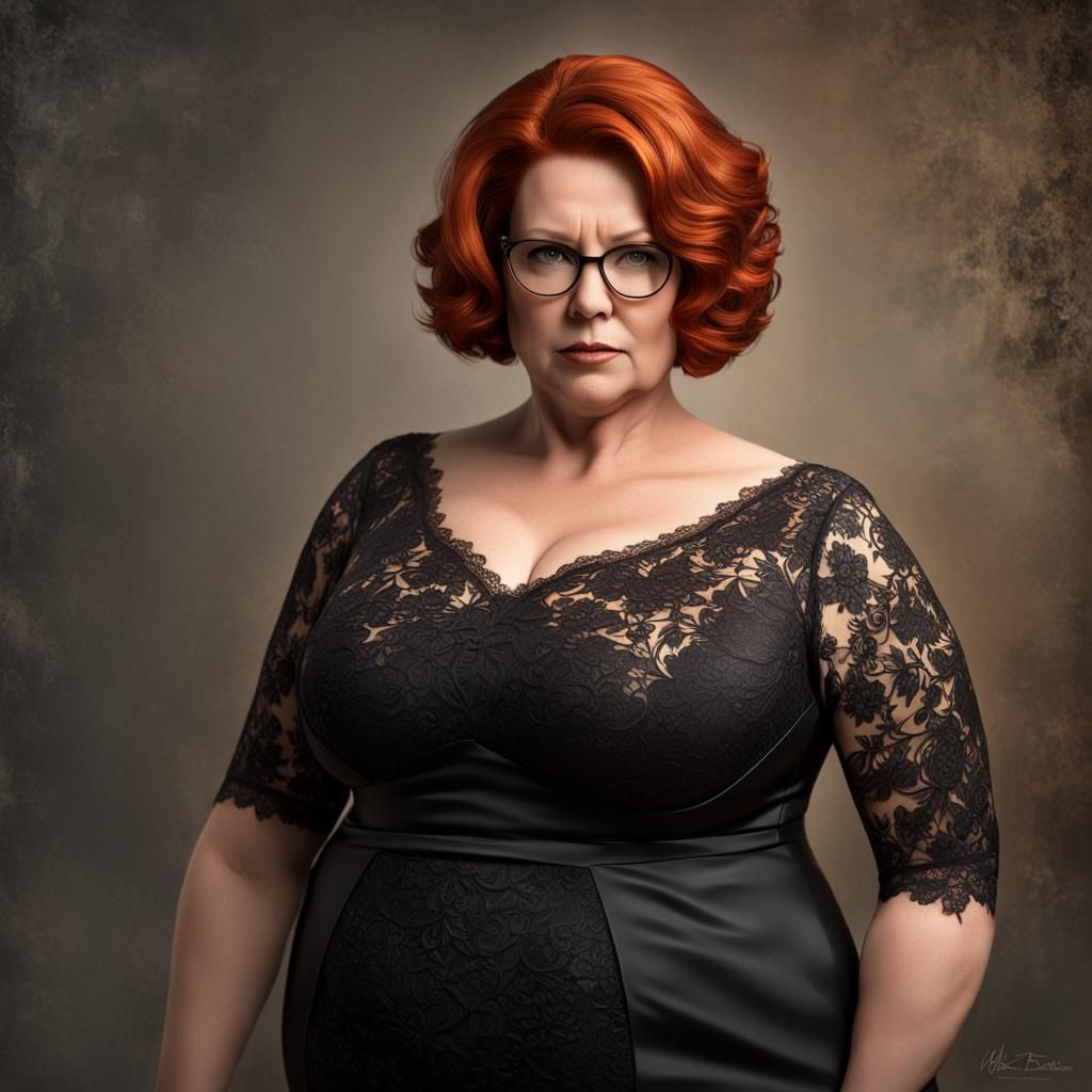 40 year old mother short ginger hair glasses :: curvy volupt...