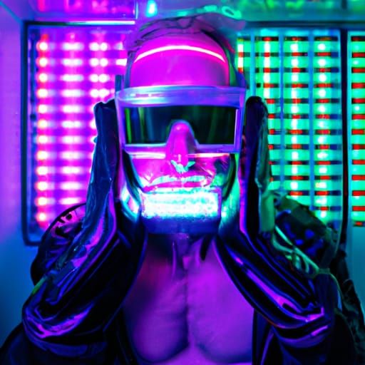 Cyberpunk Max Headroom in Obnoxious Style