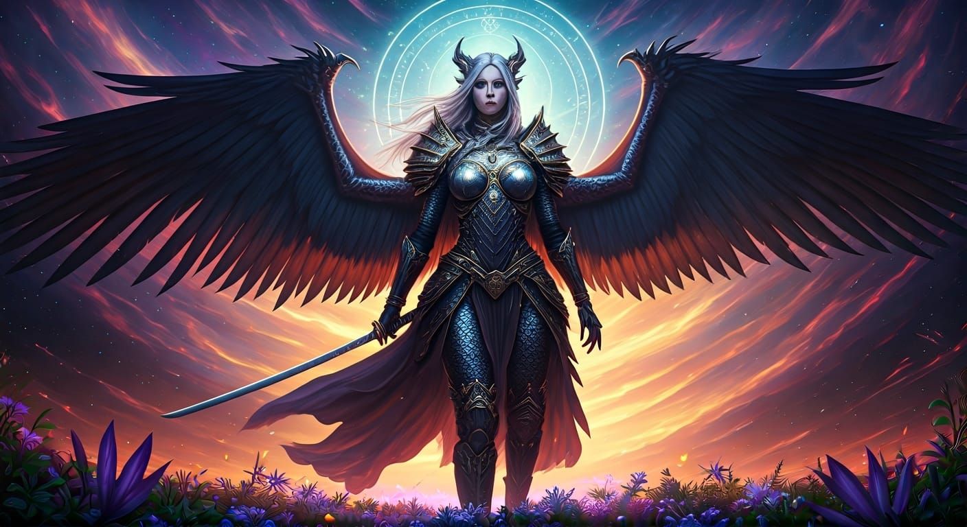 Dragonborn Paladin on Island with Katana