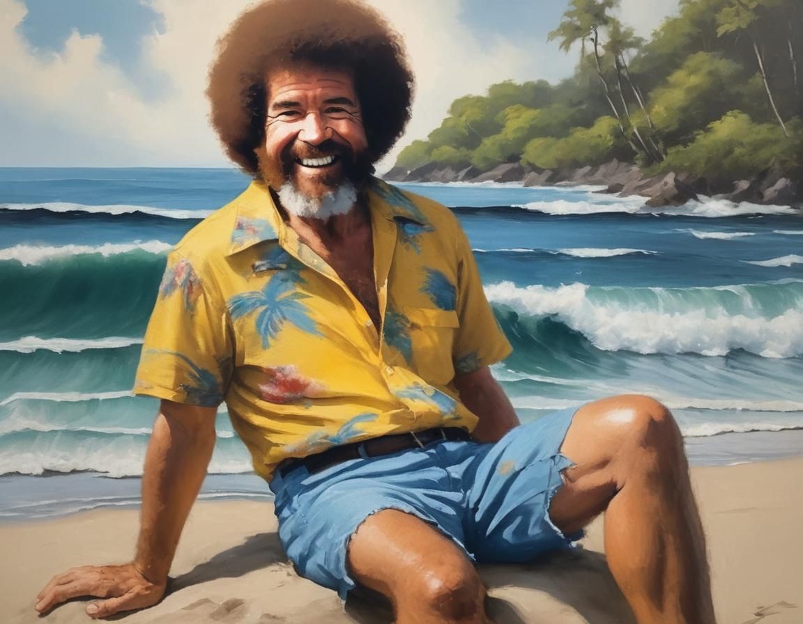 Bob Ross Paints a Beach Scene