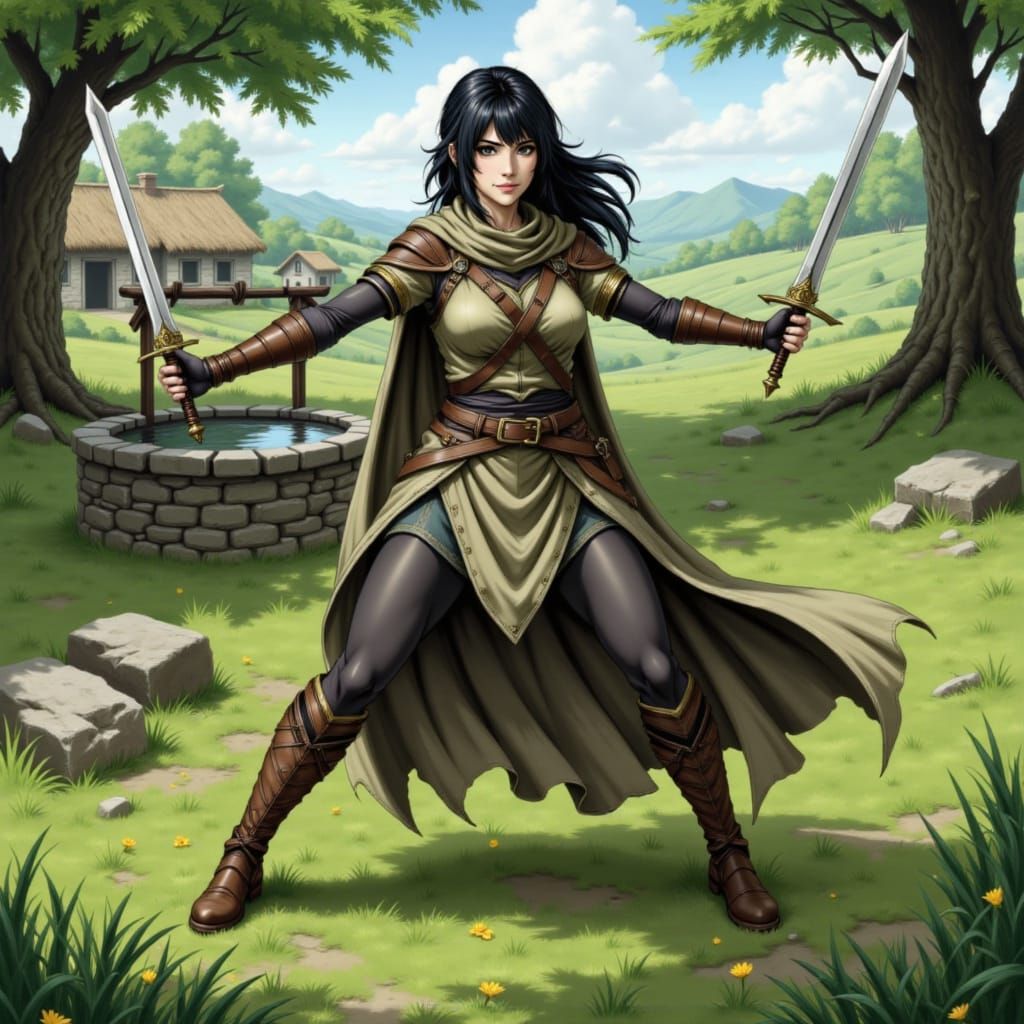 Vinneth Poses Dramatically on the Village Green