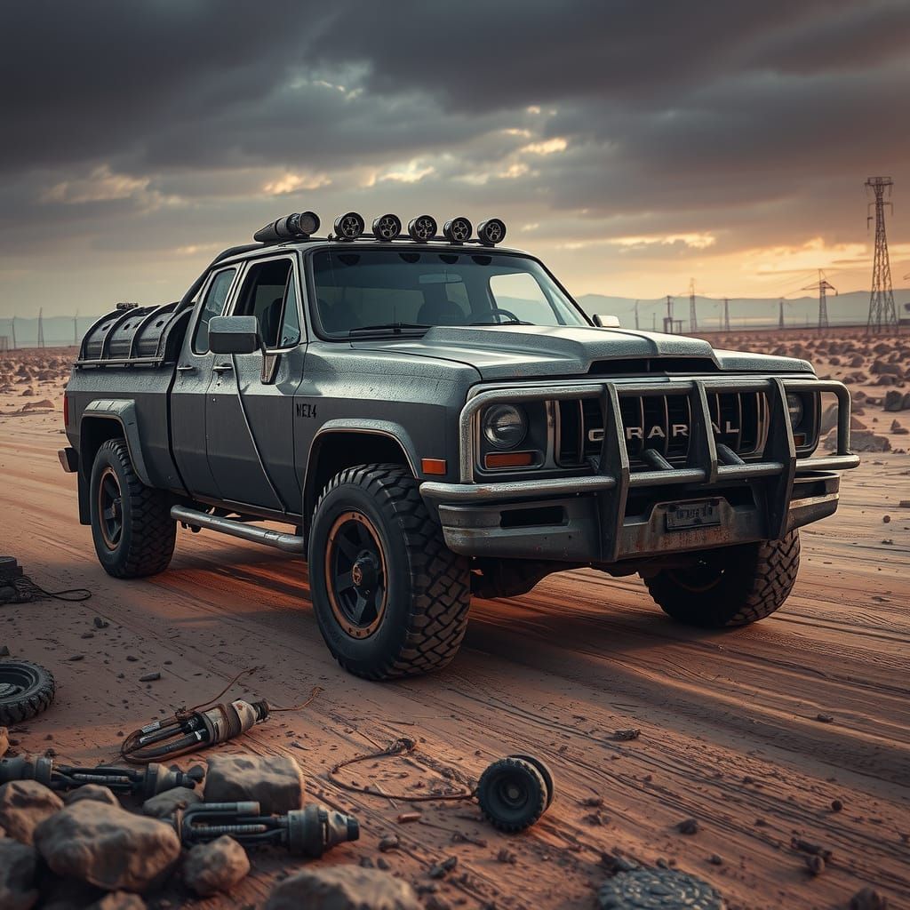 Armored Truck in Post-Apocalyptic Wasteland