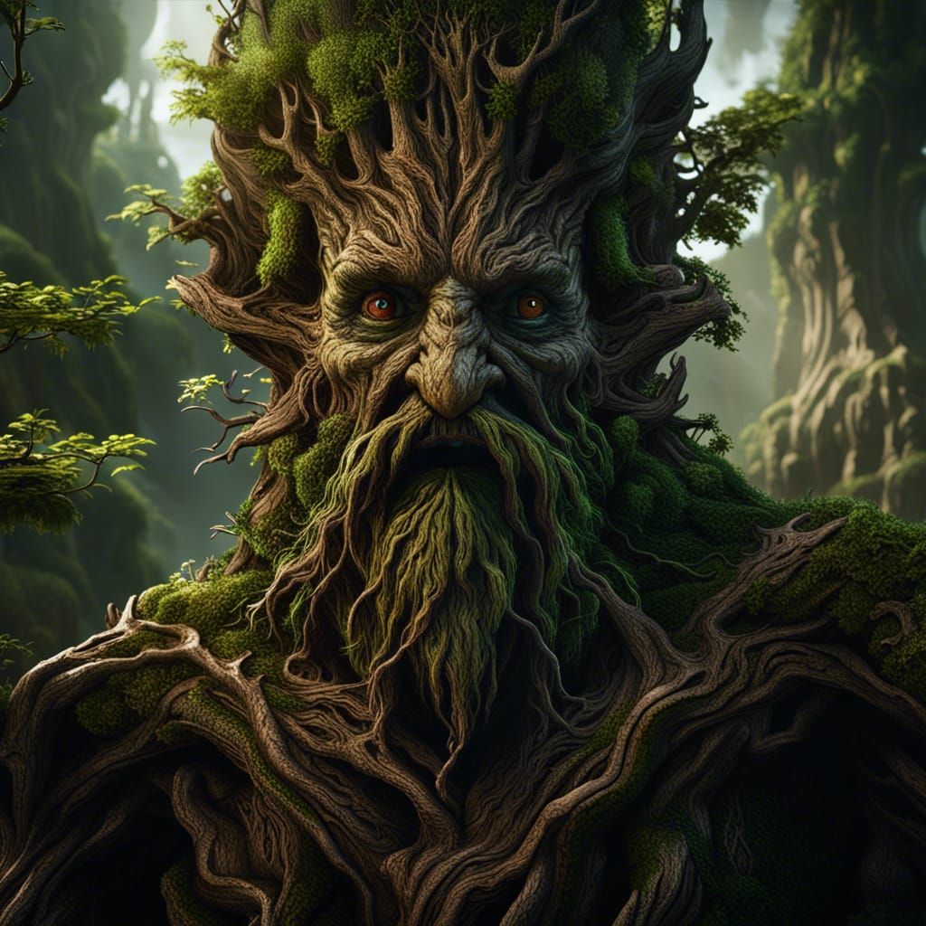 Treebeard from Lord of the Rings: Detailed Matte Painting