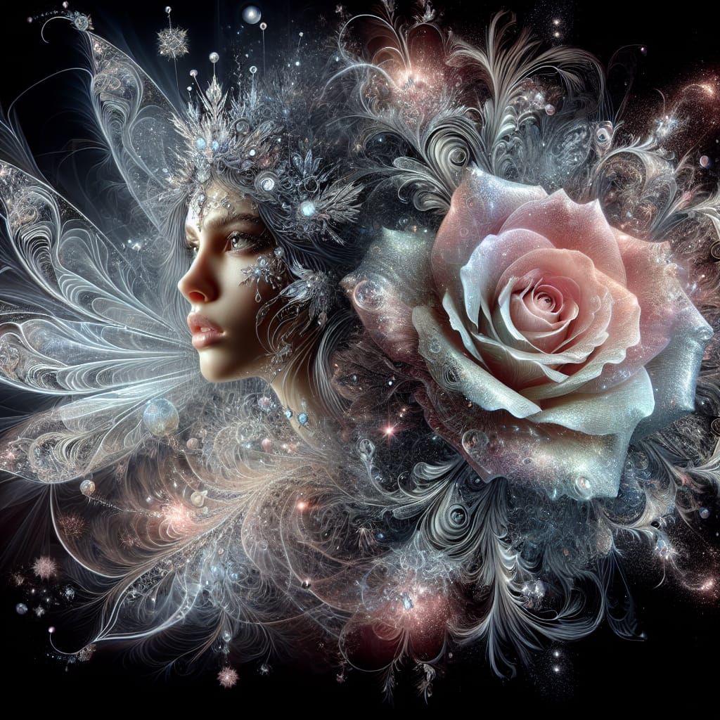 Ethereal Fairies in Opalescent Rose Double Exposure