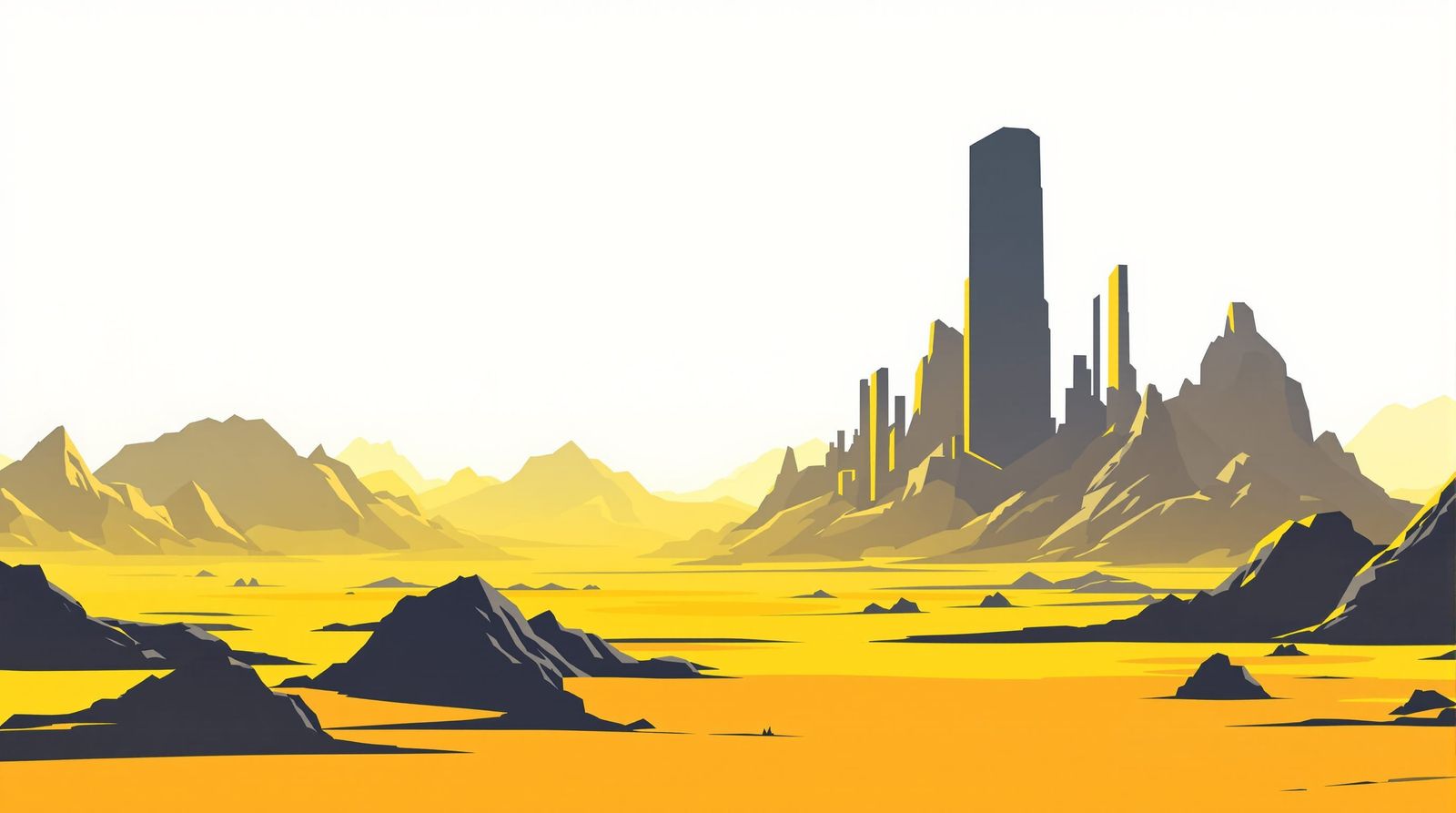 Minimalist Alien World of Bold Geometric Shapes