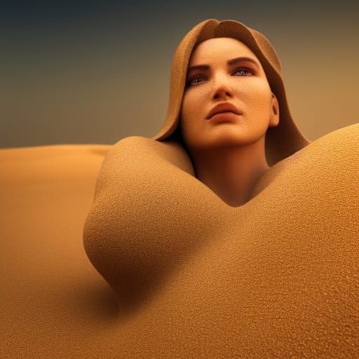Ethereal Sand Woman in Detailed 3D Render