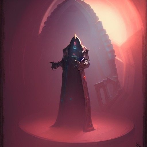 Armored Loxodon Necromancer in Dark Fantasy Style