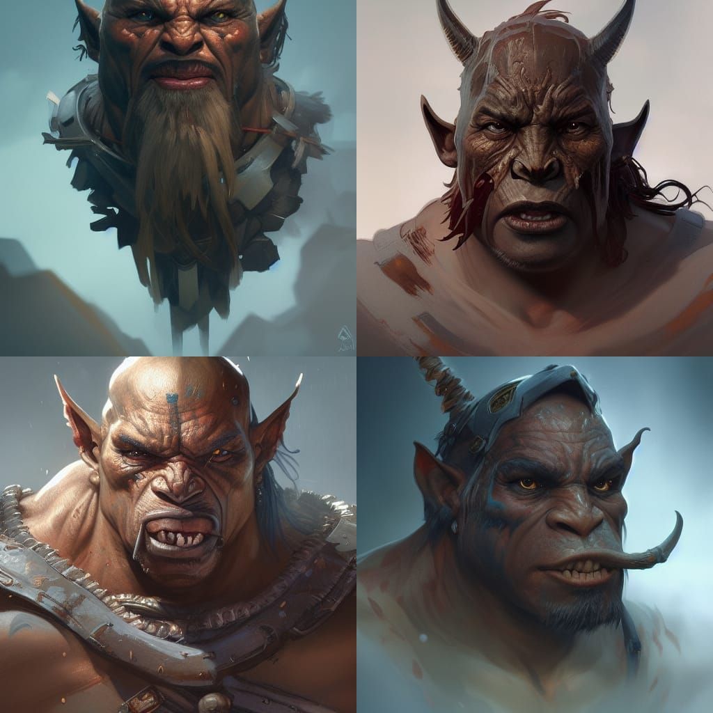 Orc Fighter Pilot Portrait in Dieselpunk Style