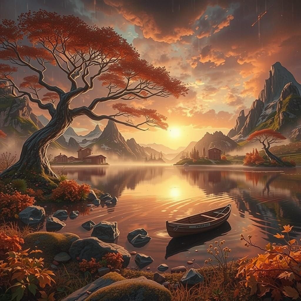 Gentle Nature Scene with Autumn Touches and Soft Light