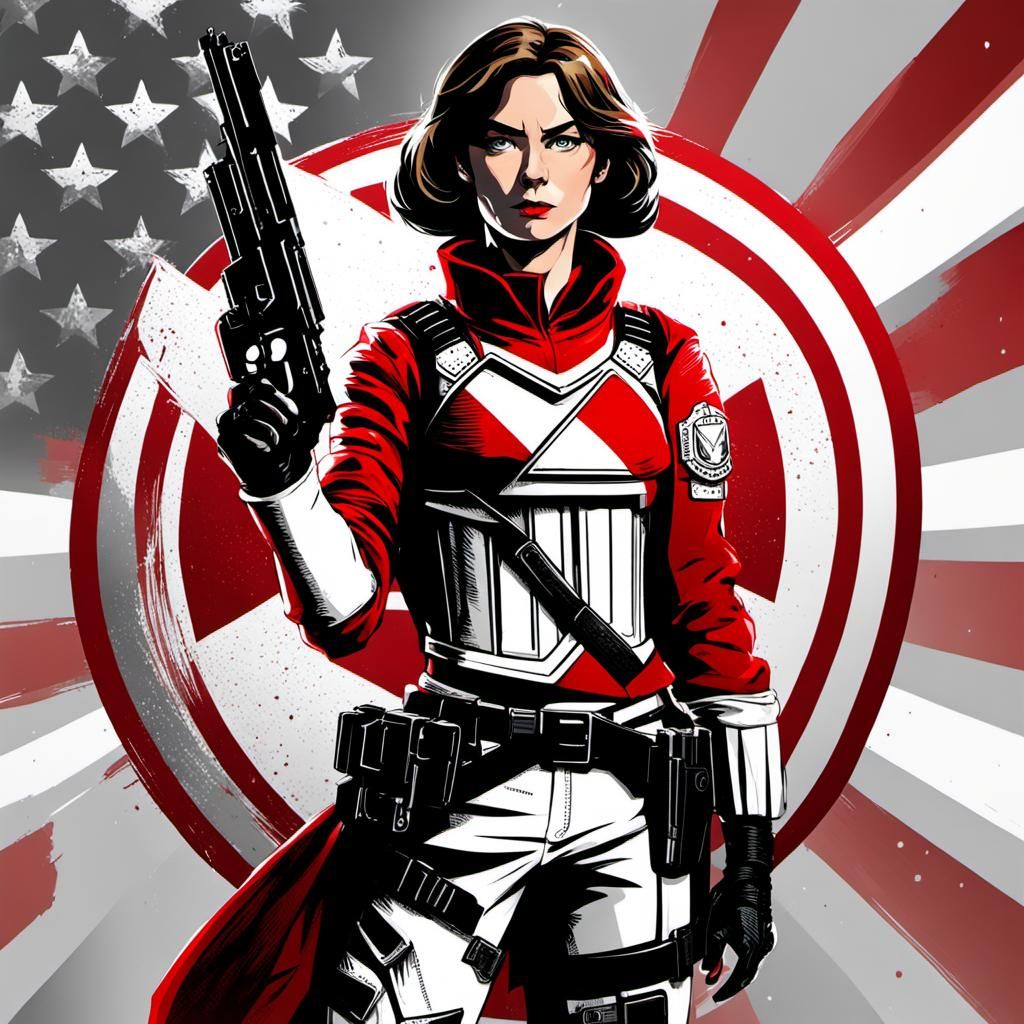 Woman with Gun and Shield