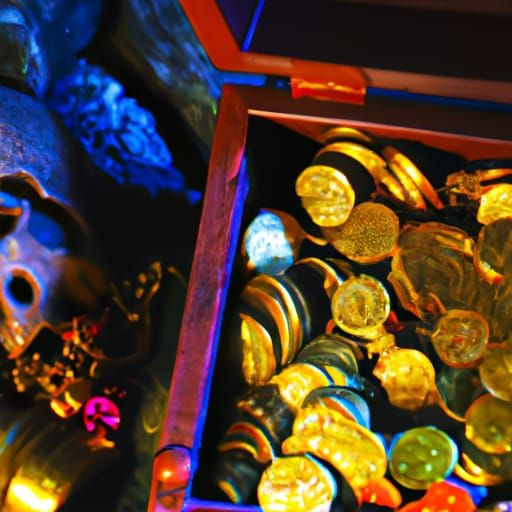 Treasure Chest Overflowing with Gold and Gems