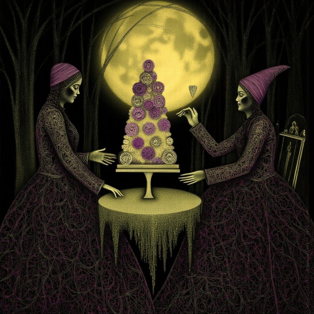 Witches Celebrate Gothic Birthday in Enchanted Forest